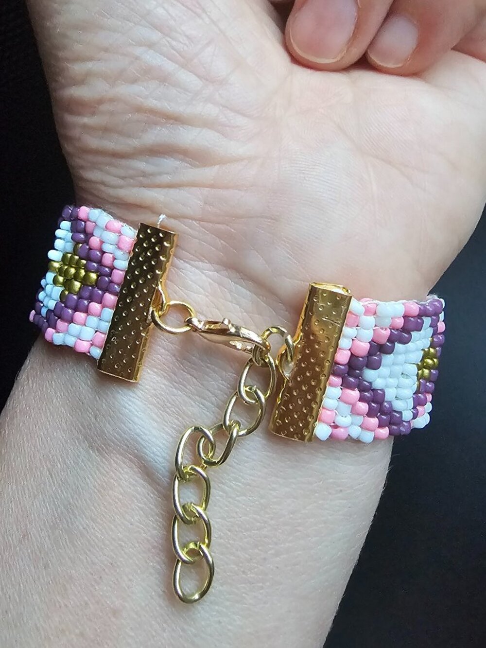 Glass Beads Weaved Handmade Bracelet - Picture 2 of 4